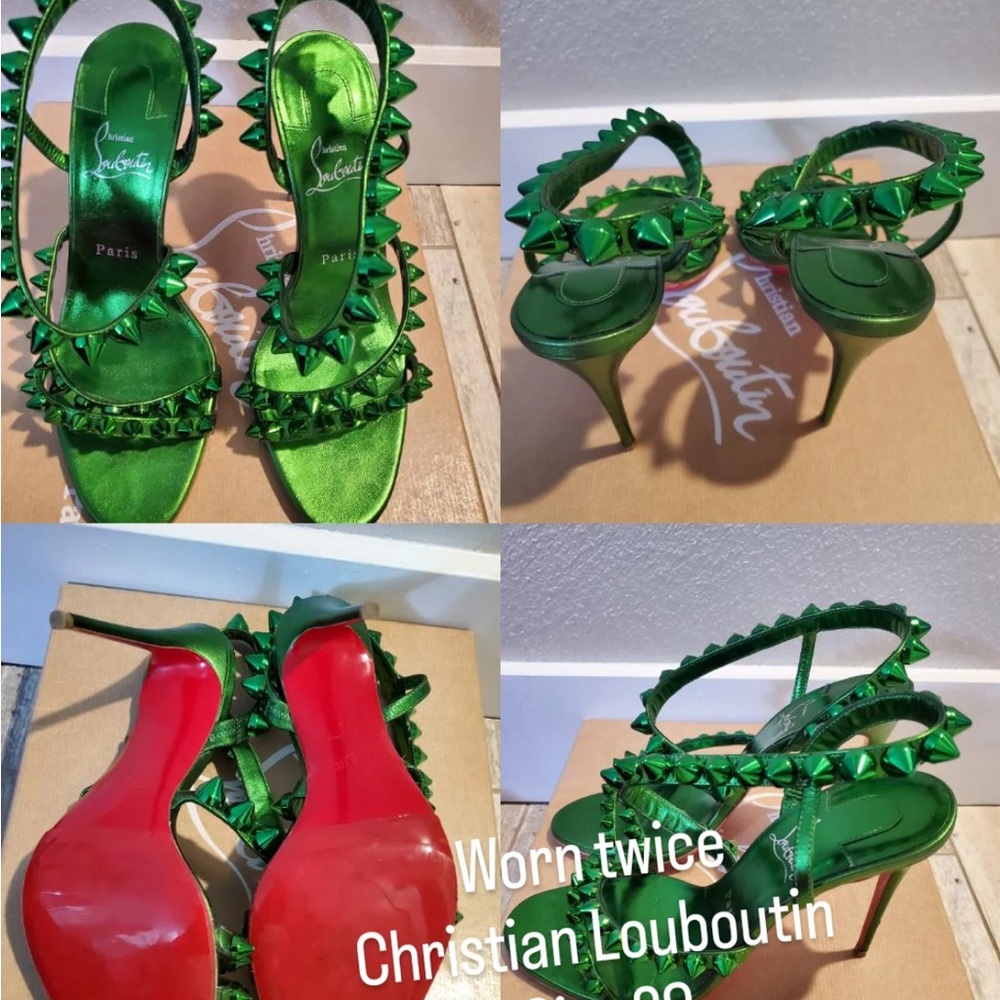 Christian Louboutin Red and Green Heels
